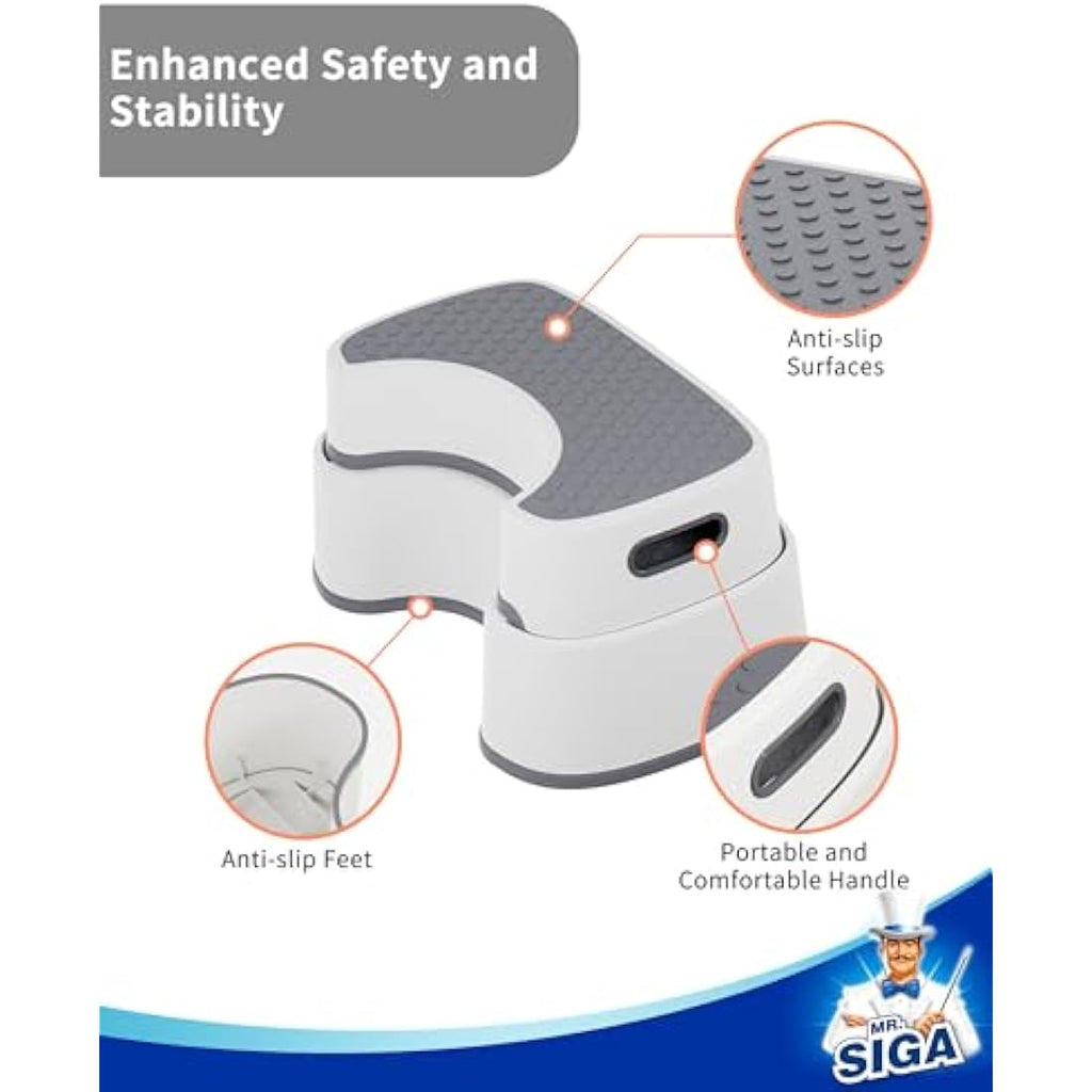 MR.SIGA Toilet Stool – Heavy Duty Non-Slip Squatty Potty for Adults & Kids