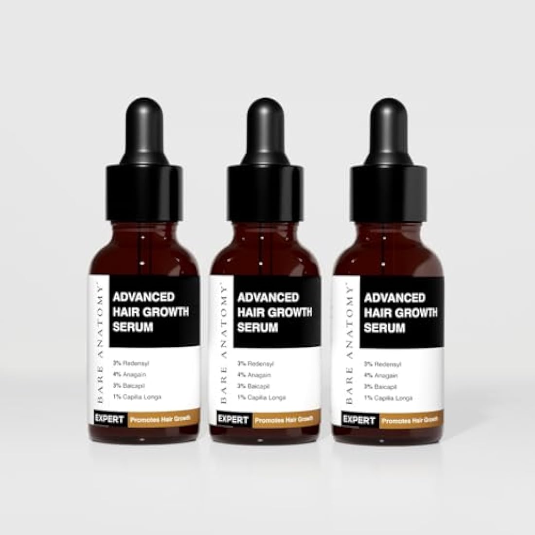 Bare Anatomy Hair Growth Serum - Redensyl & Anagain - Pack of 3