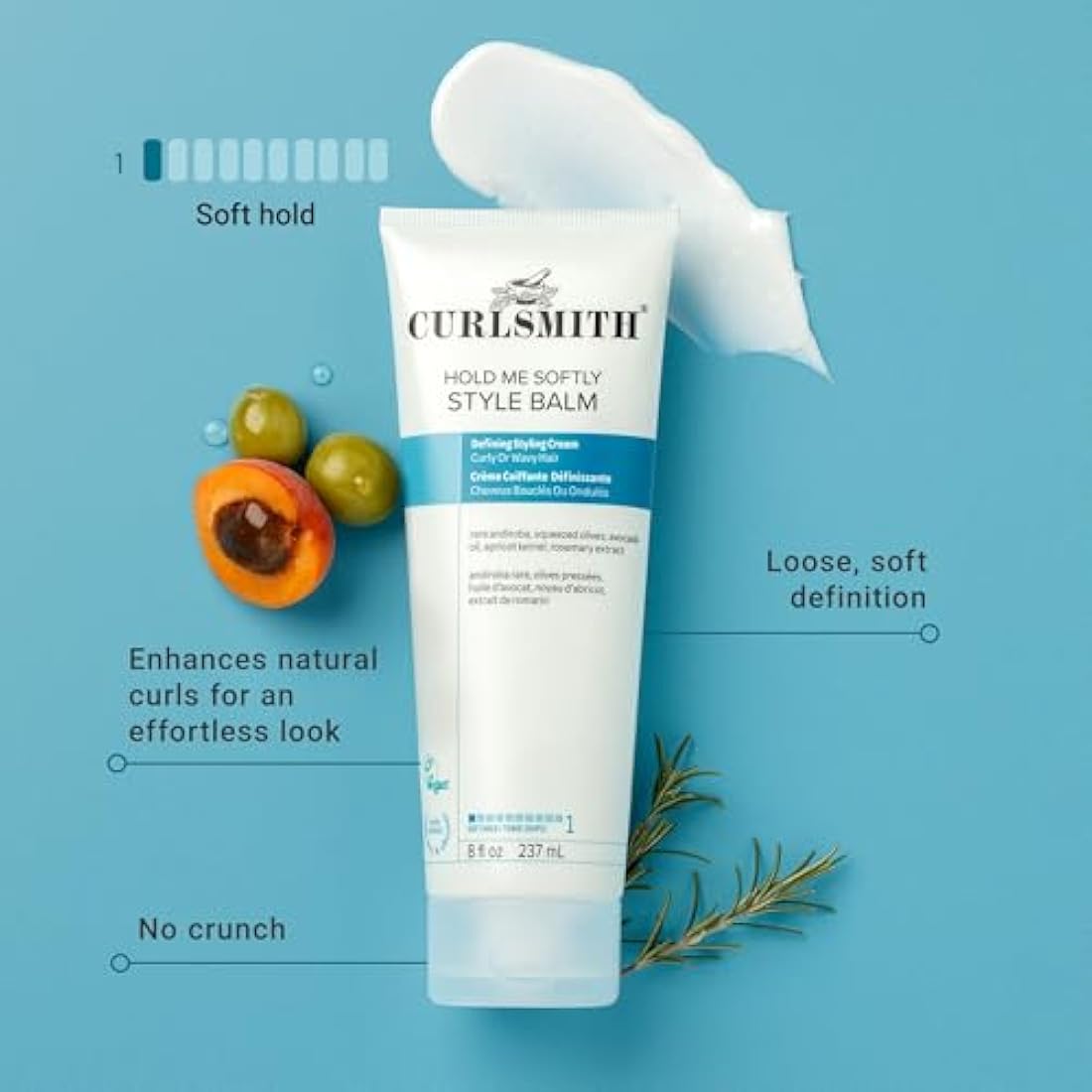 Curlsmith Hold Me Softly Style Balm – Vegan Soft Hold Curl Cream (474ml)