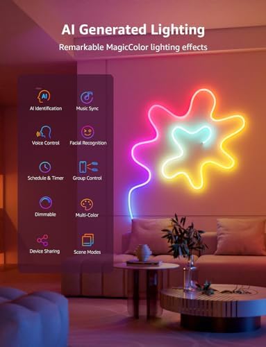 Lepro N1 AI Smart Neon Light Strip – 6M RGB LED Rope with Music Sync