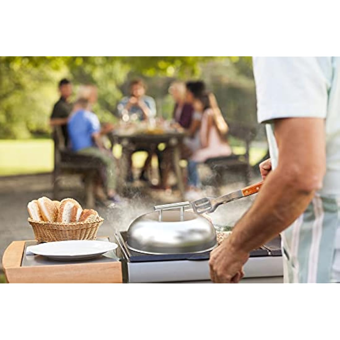 Stainless Steel Cheese Melting Dome | Round Griddle Basting Cover