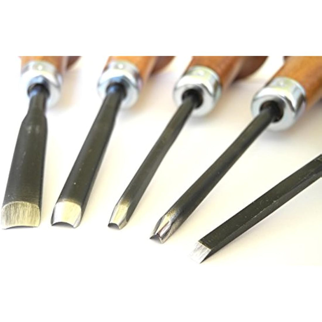 Narex Palm Wood Carving Chisel Set | 5-Piece Chrome-Vanadium Steel
