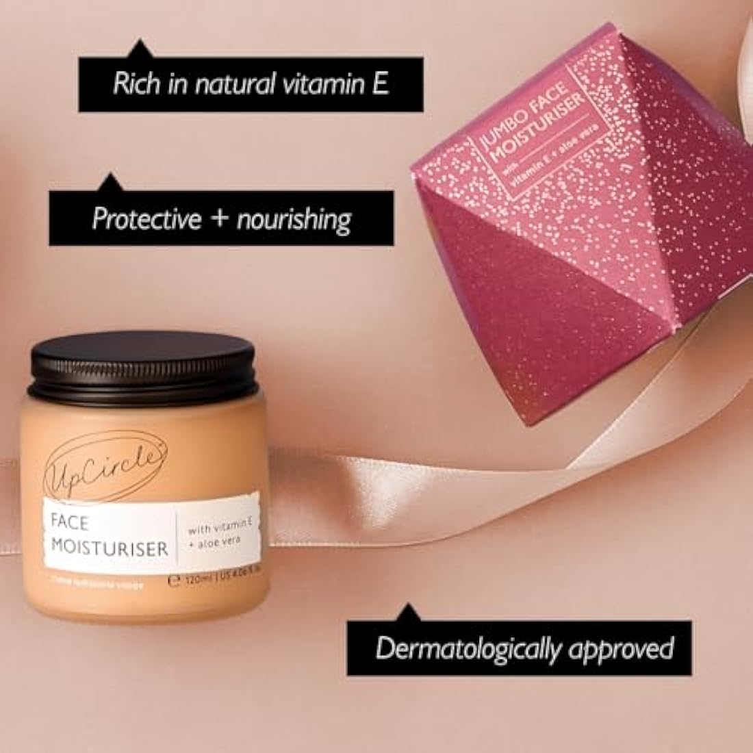 UpCircle Argan Powder Face Moisturiser – Natural Vegan Day Cream 120ml