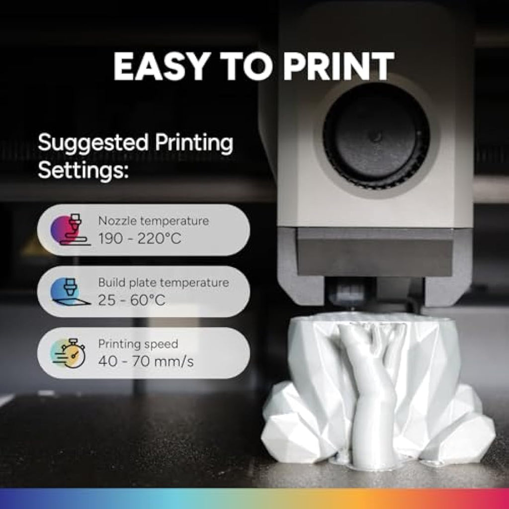 OVERTURE PLA Plus 3D Printer Filament 1.75mm | White 4kg (4-Pack)