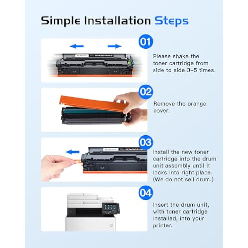 GPC Image 207X 207A Toner Cartridge 4-Pack for HP Color LaserJet Pro