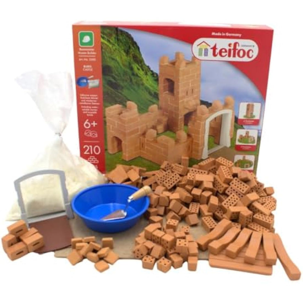 Teifoc Small Castle Real Brick Building Kit - 200 Piece STEM Toy