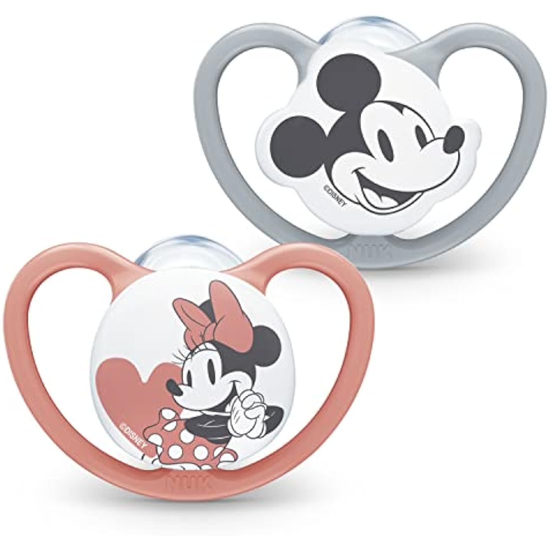 NUK Space Silicone Baby Soothers | Mickey & Minnie Mouse | 6-18 Months