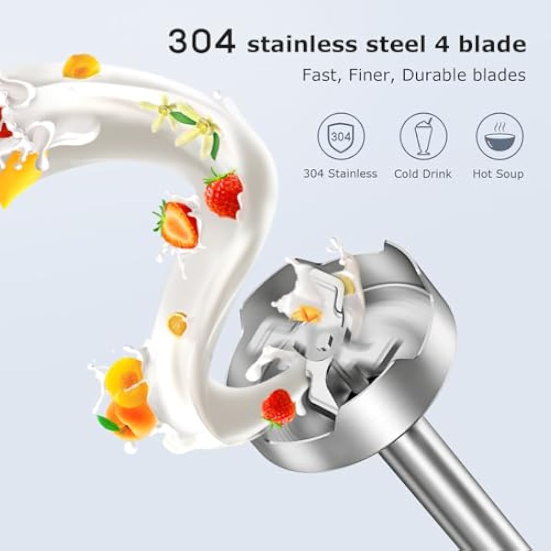 FRESKO 1200W Immersion Hand Blender | 12-Speed Stainless Steel Stick Mixer
