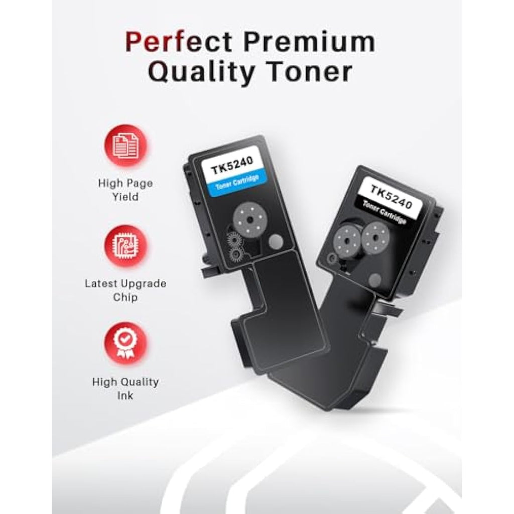 Halloya TK-5240 Compatible Toner Cartridges for Kyocera Ecosys | 4-Pack