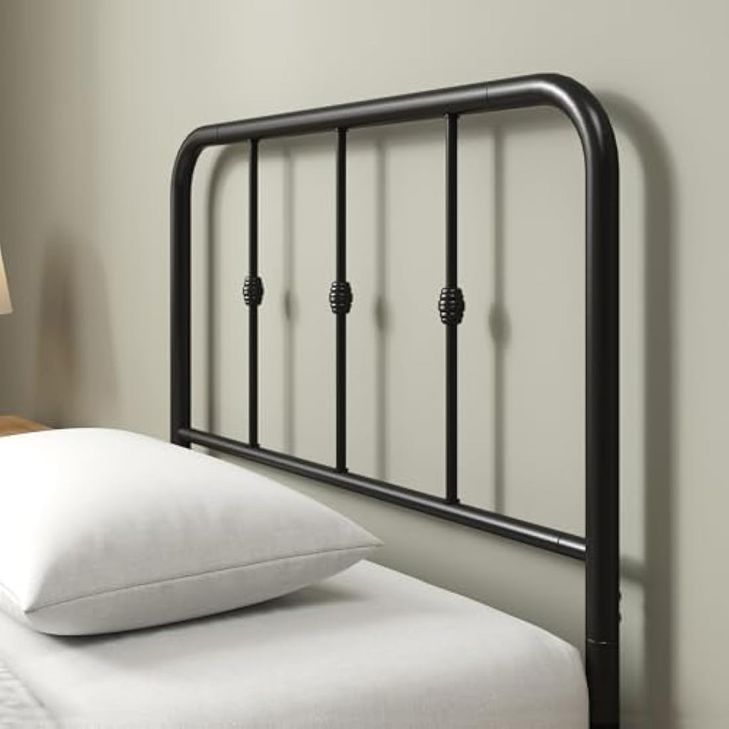 Zinus Florence Single Bed Frame – Black Vintage Metal with Storage