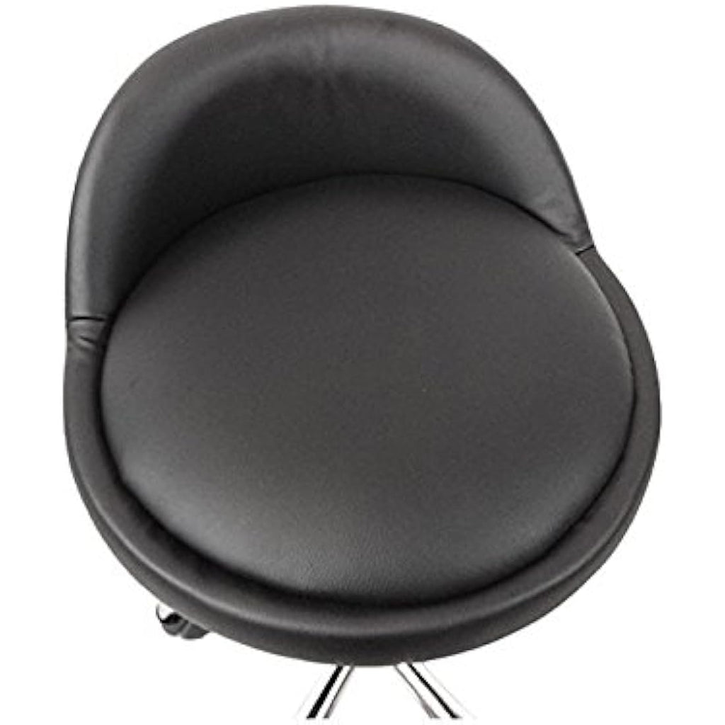 Adjustable Rolling Salon Stool – Swivel PU Leather Chair
