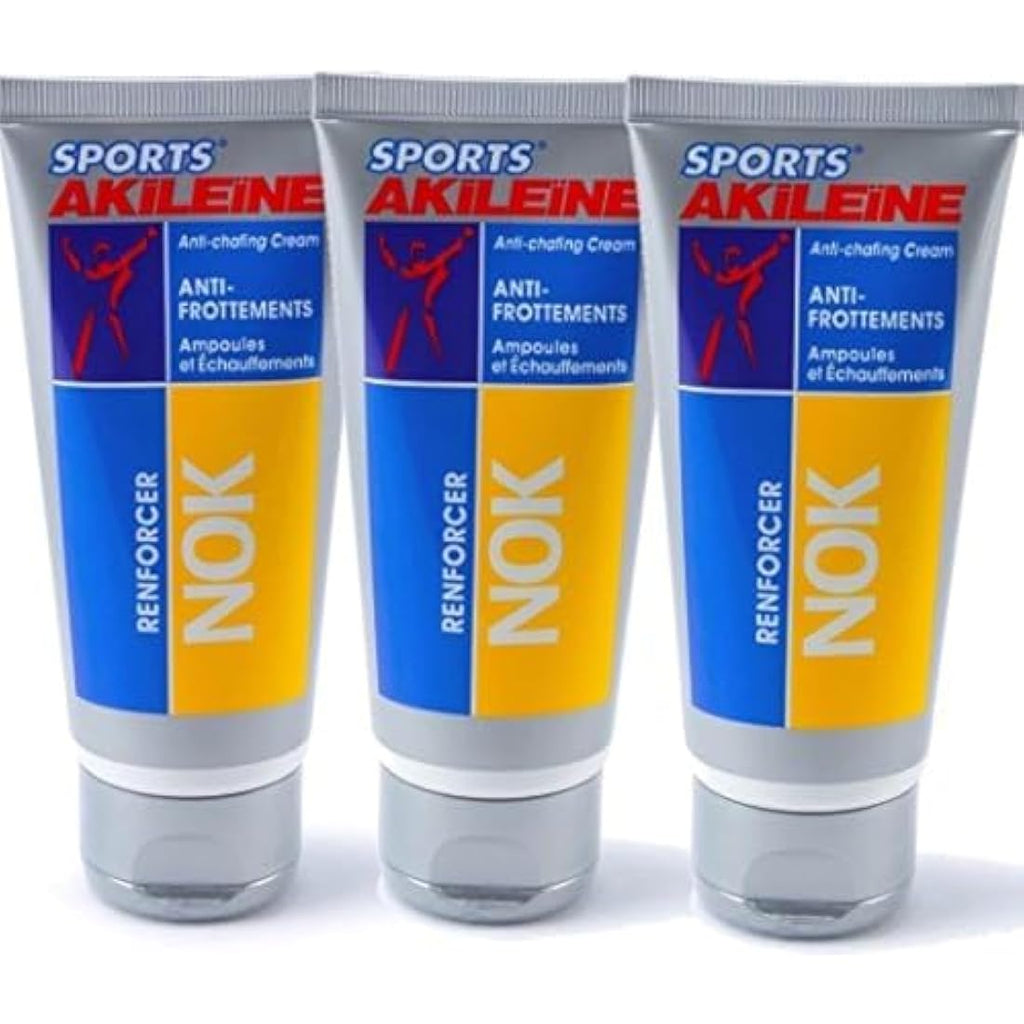 Akileïne Sports NOK Anti-Chafing Cream | Friction Relief - 3 x 75ml