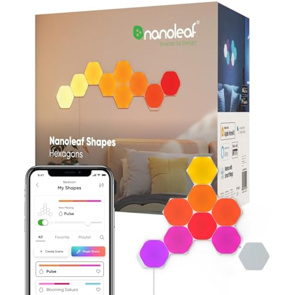 Nanoleaf Shapes Hexagon Starter Kit | 9 Modular LED Smart Light Panels