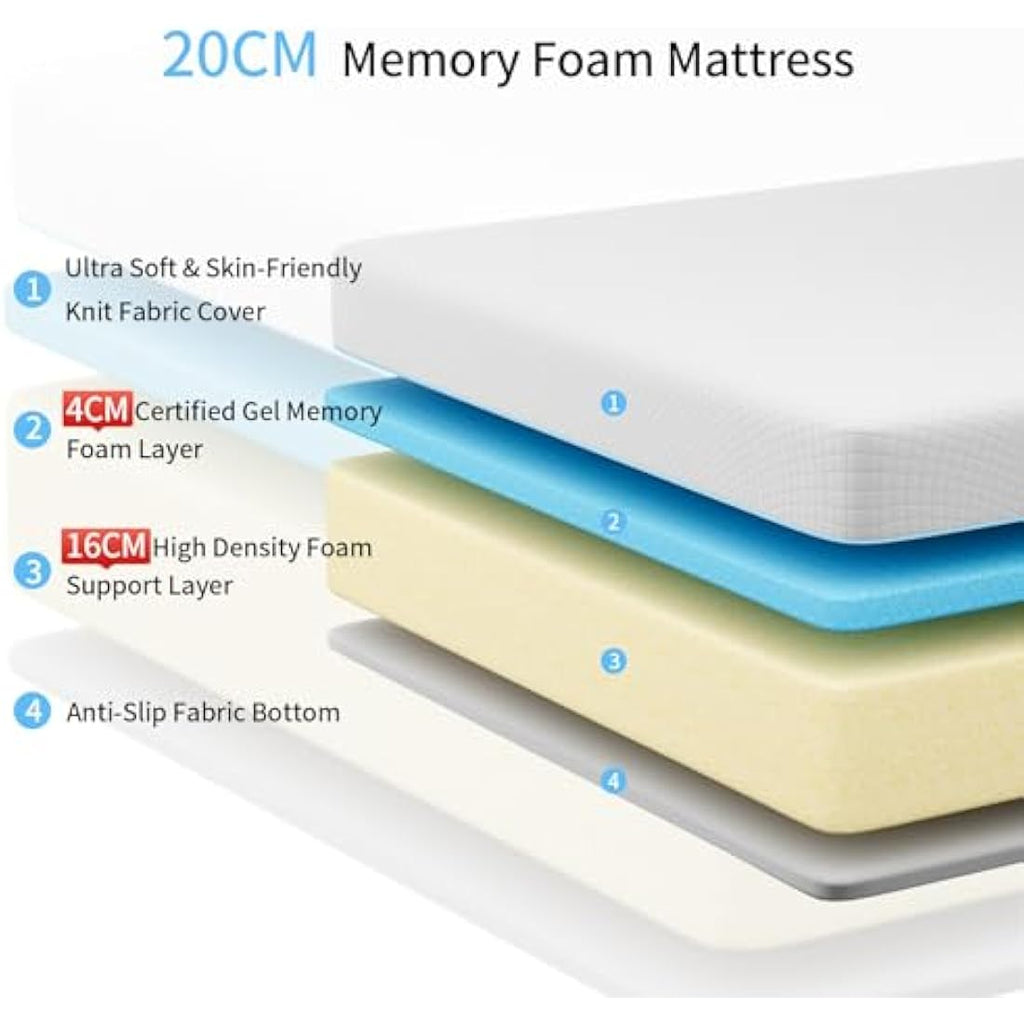 Wowttrelax Single Memory Foam Mattress - 3FT Medium Firm Orthopedic