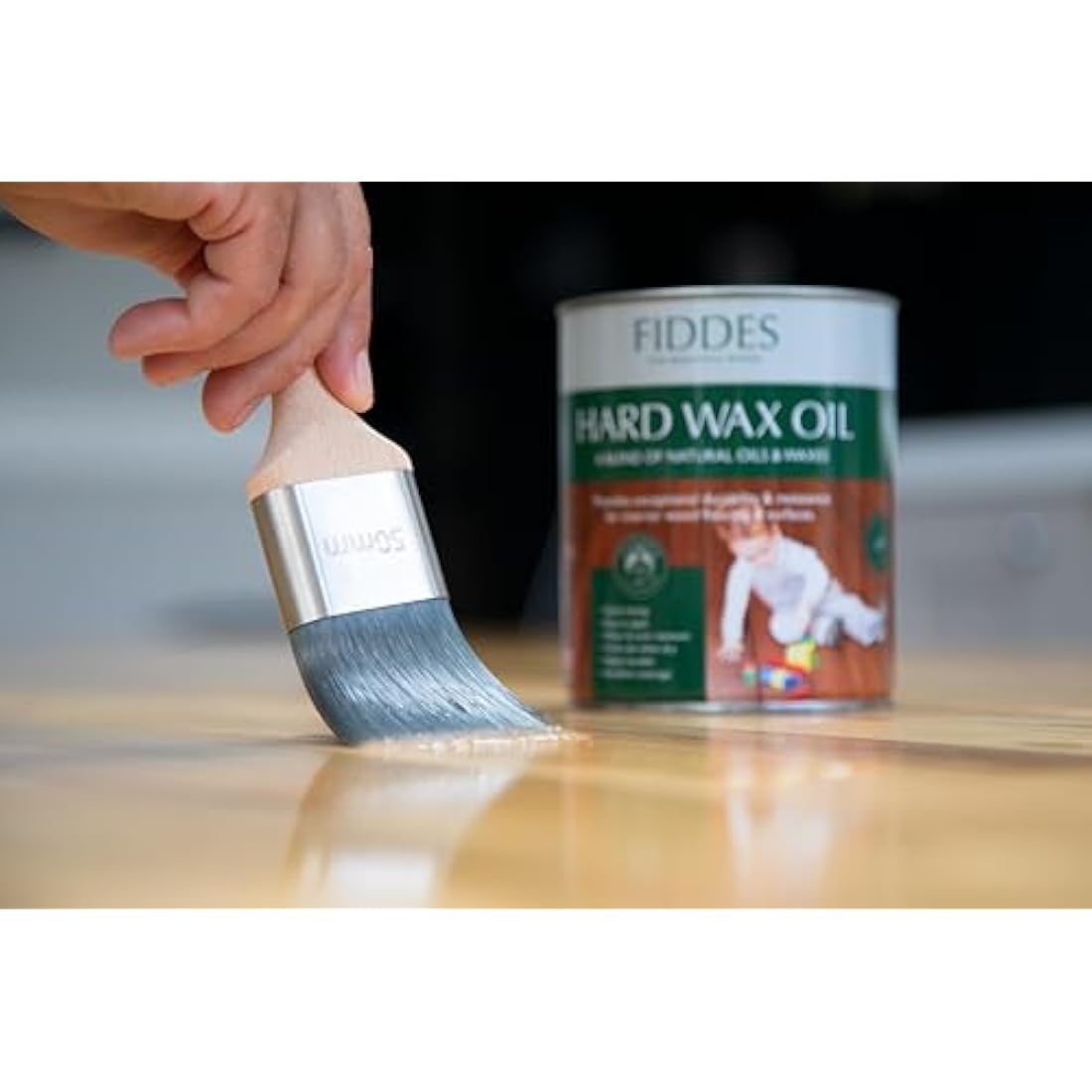 Fiddes Hard Wax Oil Satin Finish - Clear Wood Floor Sealant, 250ml