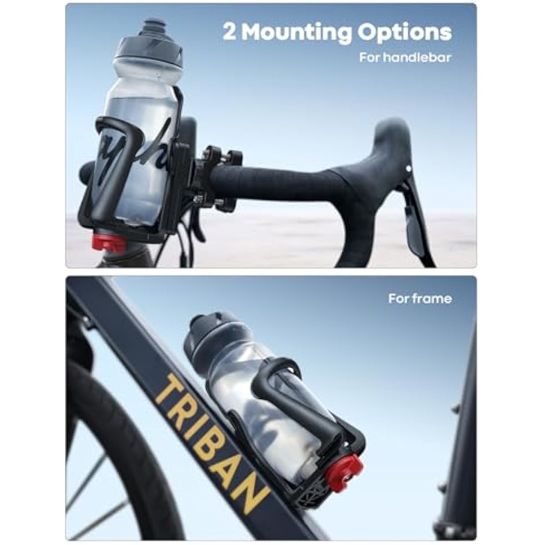 Lamicall Adjustable Bike Water Bottle Holder | Handlebar & Frame Mount