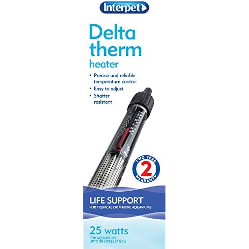 Interpet Deltatherm 25W Submersible Aquarium Heater for Fish Tanks
