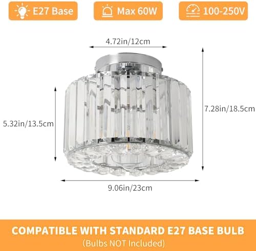 Jolof Store Crystal Ceiling Light – Modern Rose Gold Flush Mount Lamp
