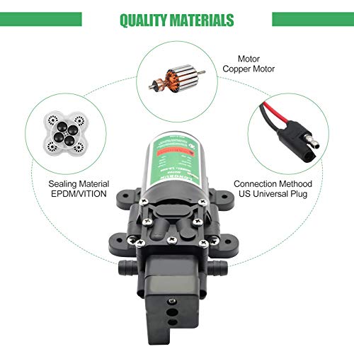 LONGRUN 12V Diaphragm Water Pump | 100 PSI Self Priming for Caravan & Boat