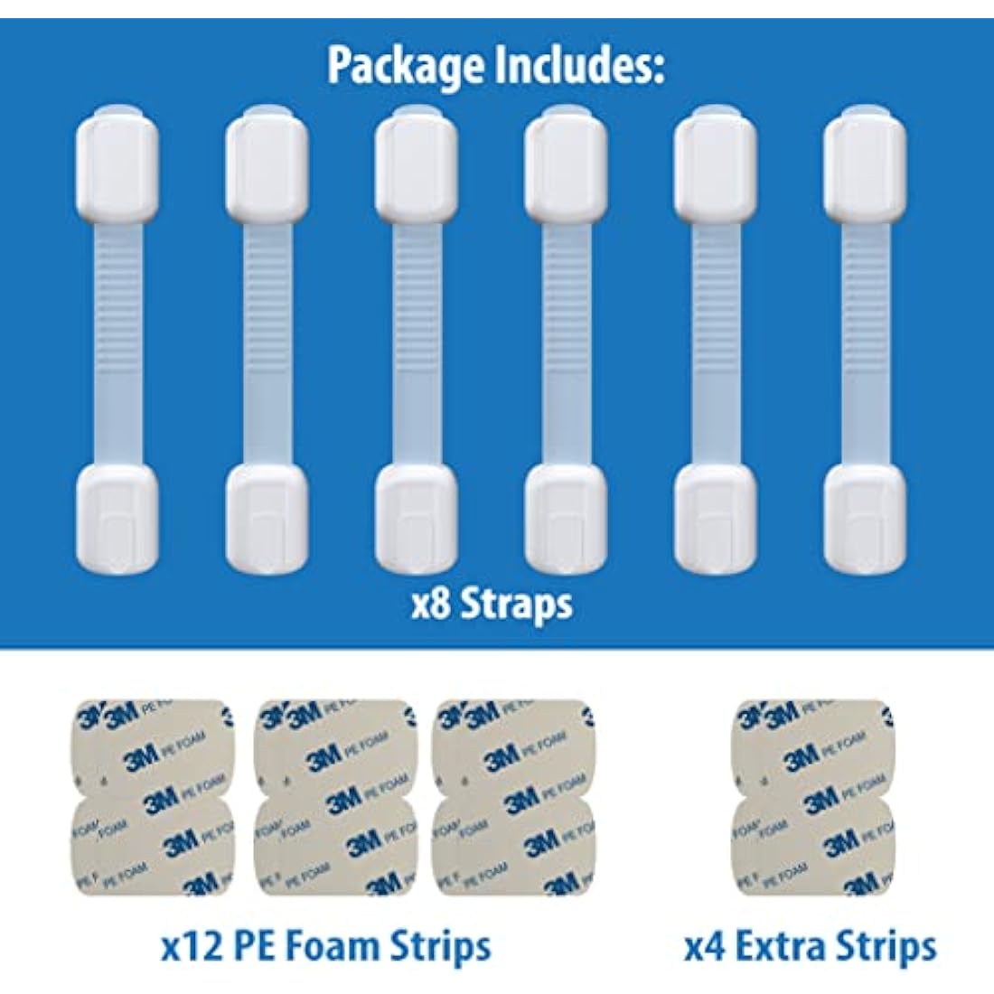 Baby Proof Cabinet Locks – Adjustable Child Safety Latches (8 Pack)