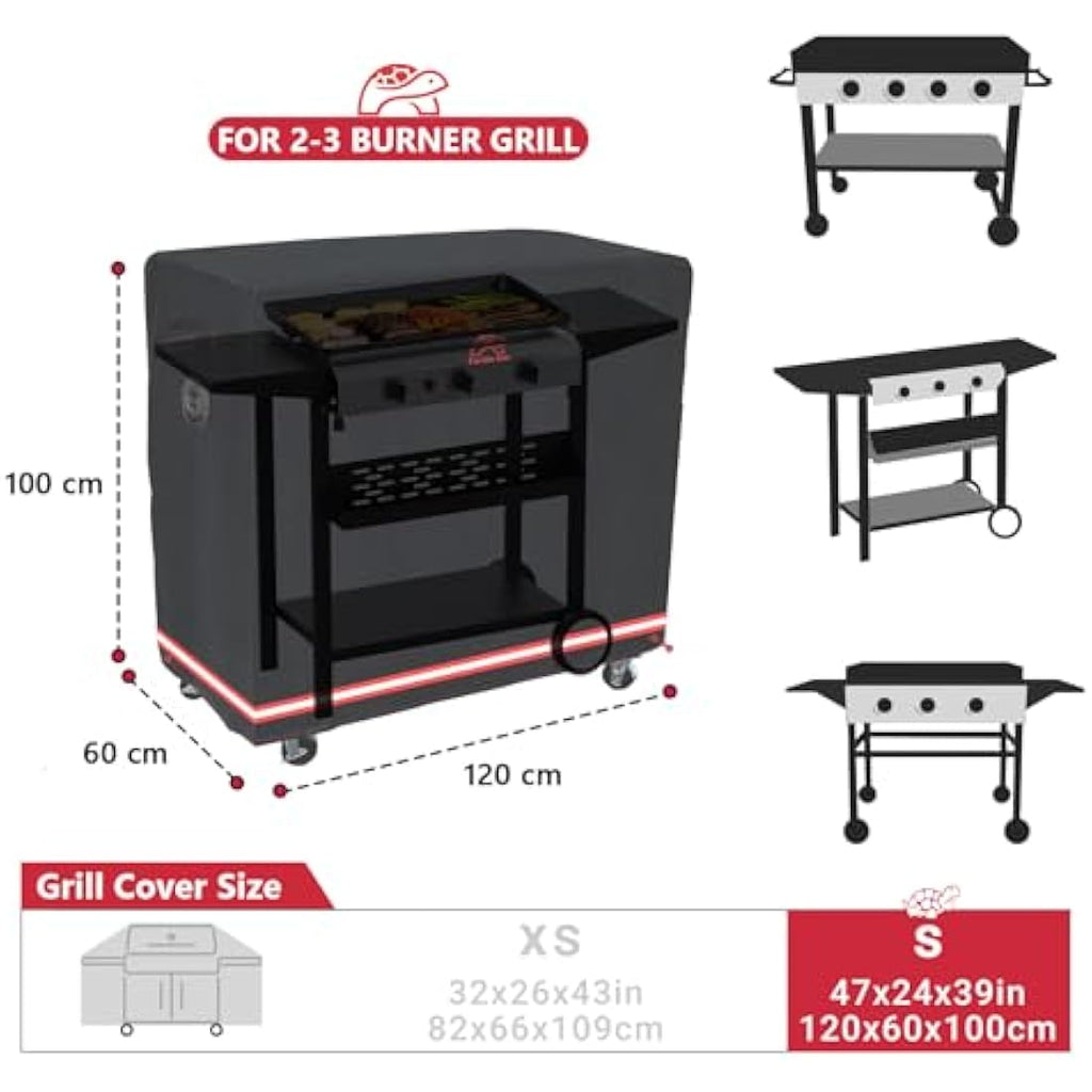 Turtle Life 46 Inch BBQ Grill Cover – Heavy Duty Waterproof Gas Grill Cover