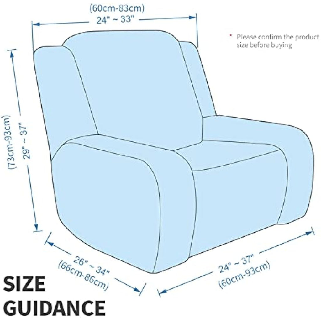 XINEAGE Velvet Recliner Slipcover | 4-Piece Stretch Chair Cover - White