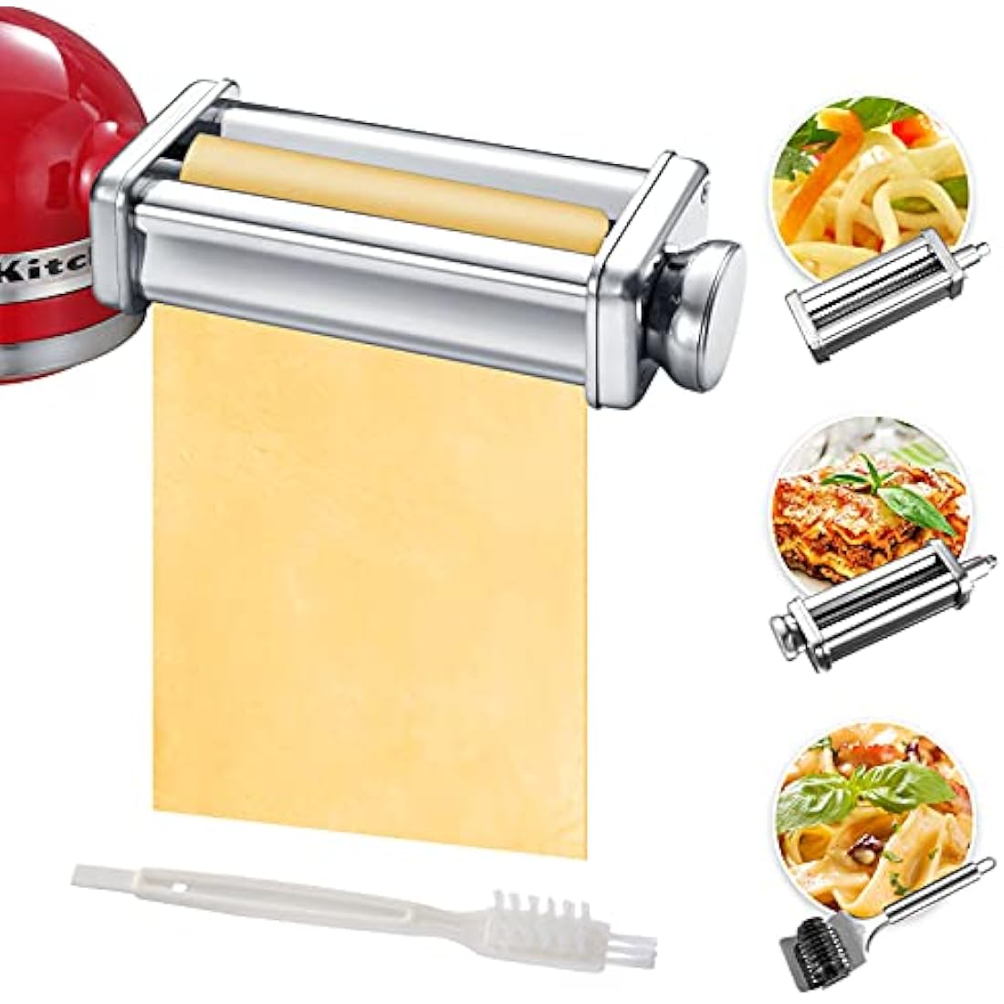 Jolof Store Stainless Steel Pasta Maker Attachment for KitchenAid Mixers
