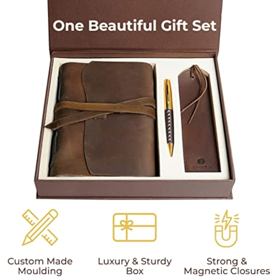 Jolof Store Handmade Leather Journal Gift Set | A5 Travel Diary with Pen