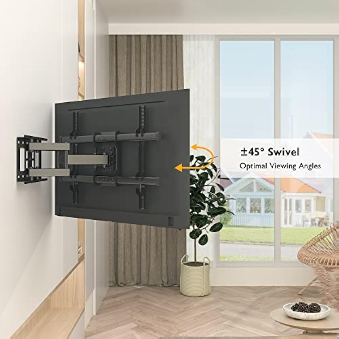 BONTEC Full Motion TV Wall Mount | 32-85 Inch Heavy Duty Swivel Bracket