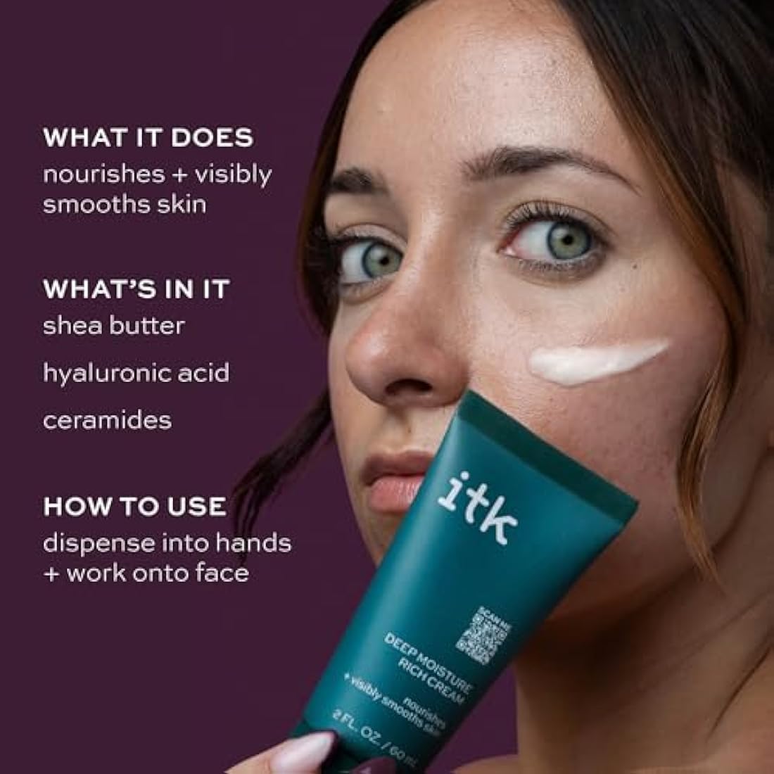 ITK Deep Moisture Rich Cream for Dry Skin - Hydrating Face Moisturizer
