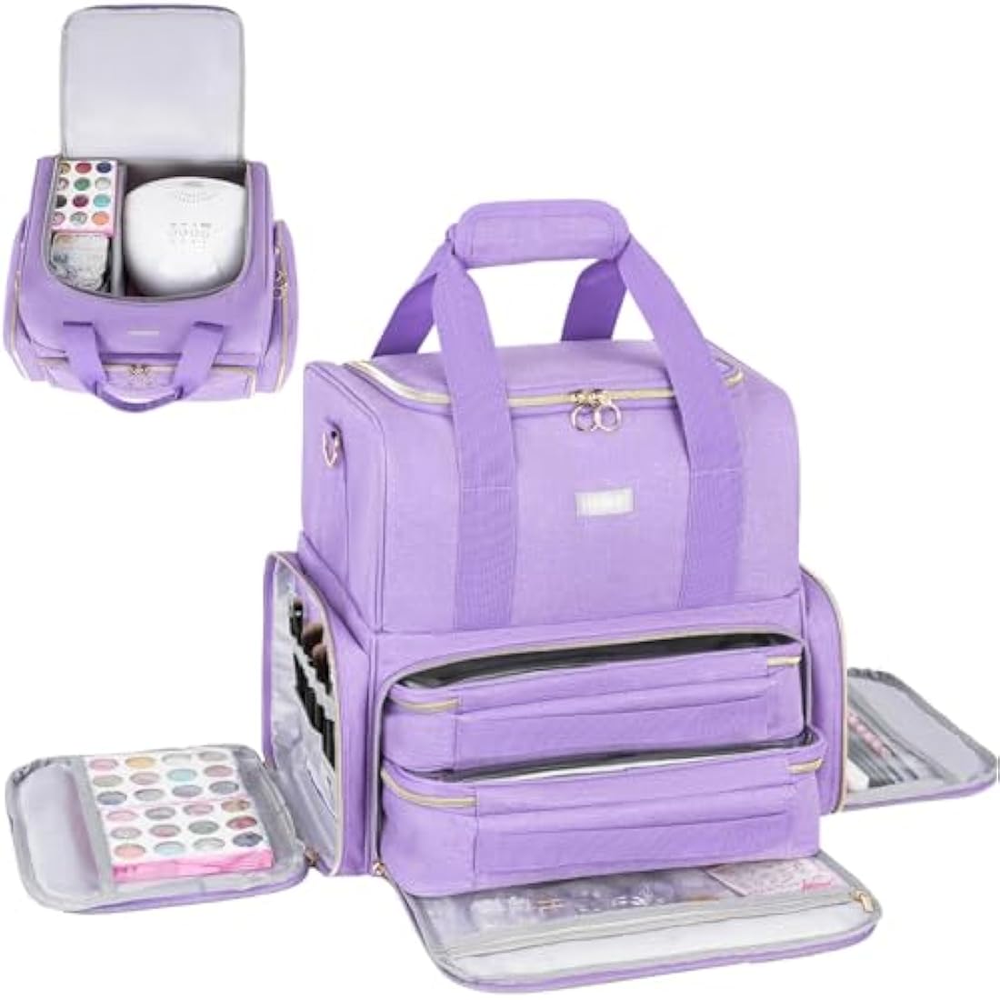 Jolof Store Purple Nail Polish Case – Double Layer 80 Bottle Organizer Bag