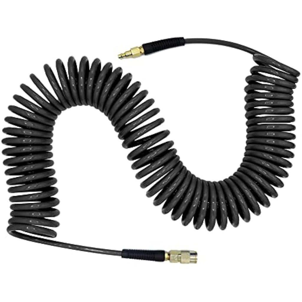 YOTOO Polyurethane Recoil Air Compressor Hose | 15m Gray with 1/4" Coupler