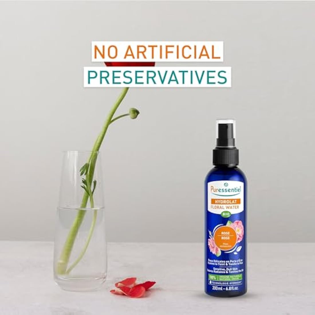 Puressentiel Organic Rose Hydrolat – Steam Distilled Natural Toner 200ml