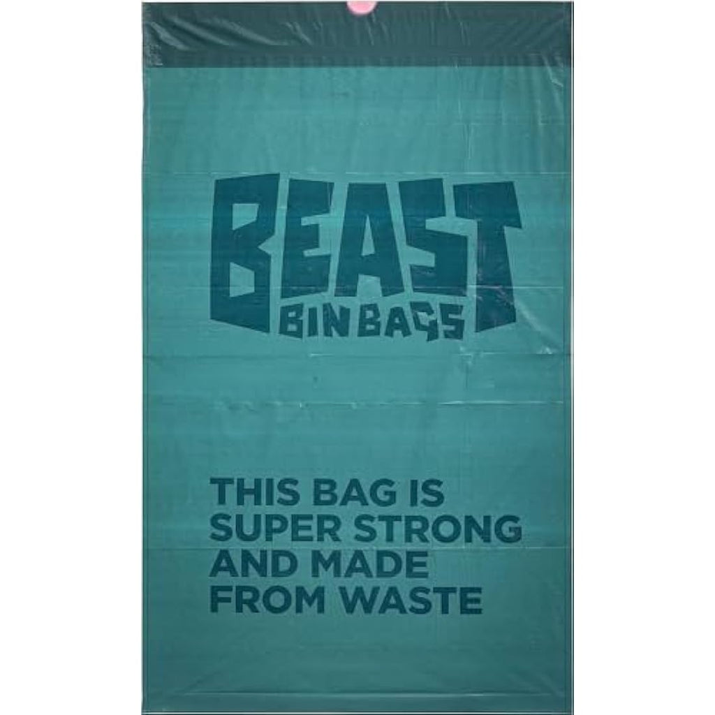Beast Bin Bags – 30L Recycled Blue Drawstring Bin Liners (100 Pack)