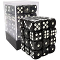 Bescon Marble Black 12mm 6-Sided Dice Set | 36 Count Block with Box
