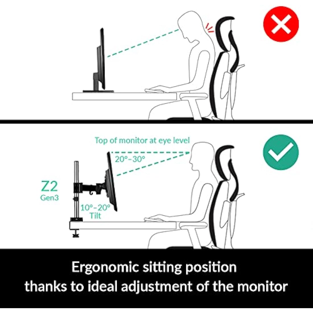 ARCTIC Z2 Gen 3 Dual Monitor Arm | Ultrawide Stand with 4-Port USB Hub