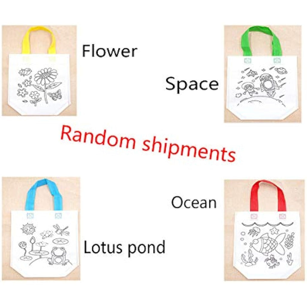 DIY Graffiti Party Bags | 20 PCS Non-Woven Kids Tote Bags