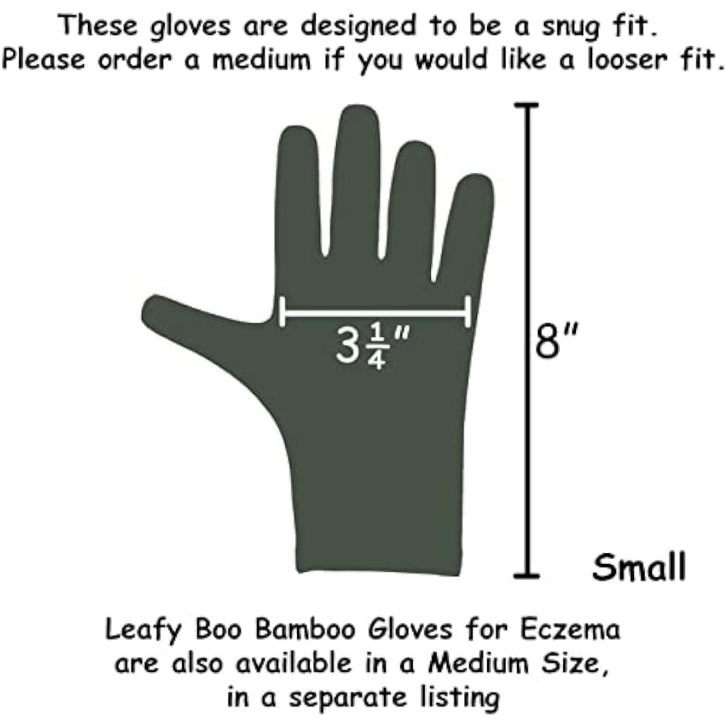 Leafy Boo Bamboo Eczema Gloves for Women - Overnight Moisturising, 3 Pairs