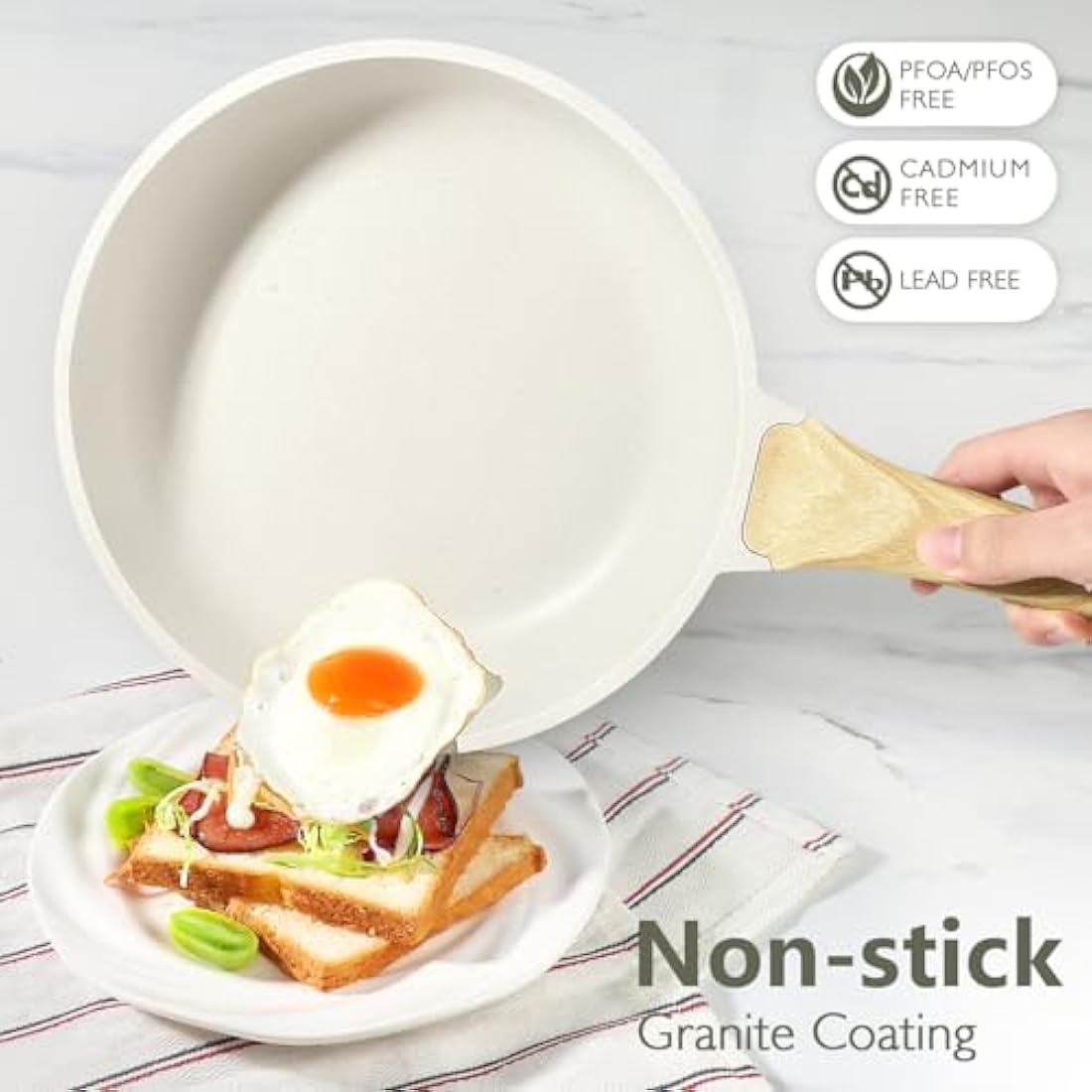 GiPP 14-Piece White Ceramic Nonstick Cookware Set | Induction Pots and Pans