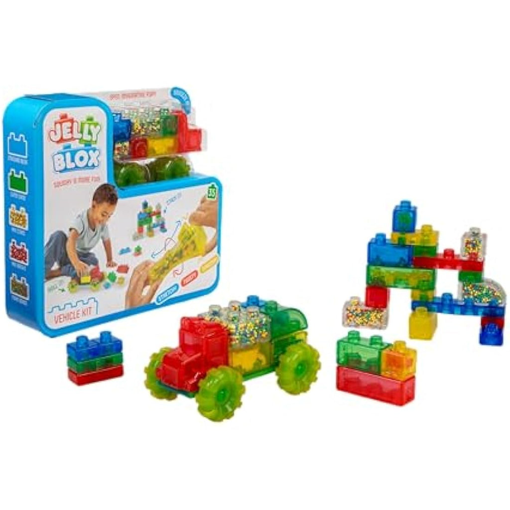 Jelly Blox Vehicle Kit – 35pc Squeezable Sensory Building Blocks