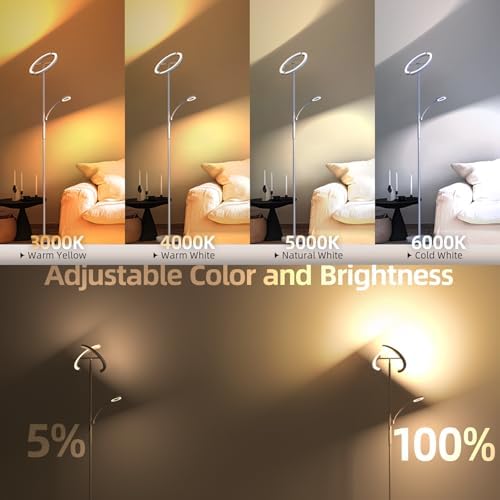 FIMEI LED Floor Lamp – 29W Dimmable Standing Light with Remote Control