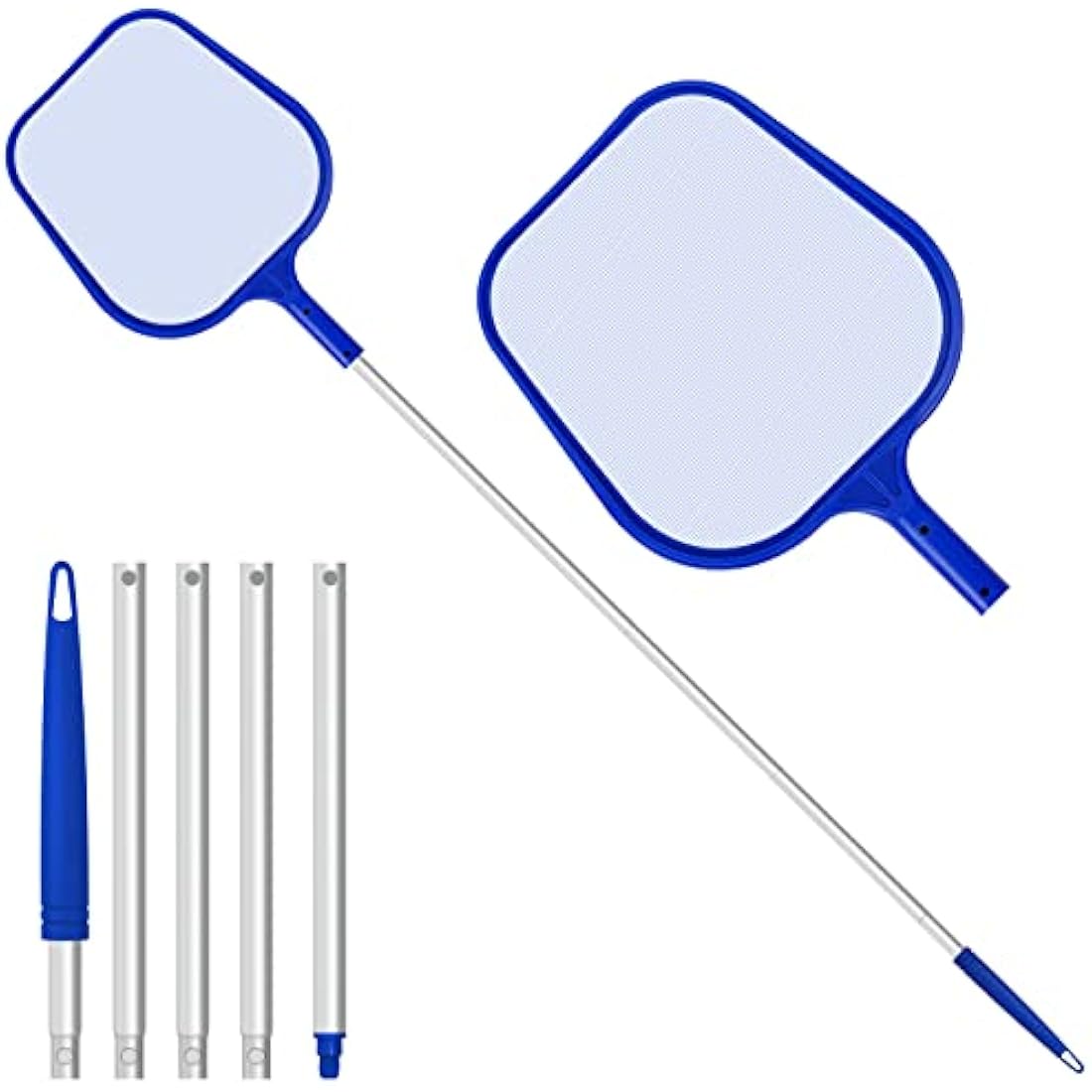 Jsdoin Pool Skimmer Net – 48 Inch Adjustable Pole Fine Mesh Leaf Net