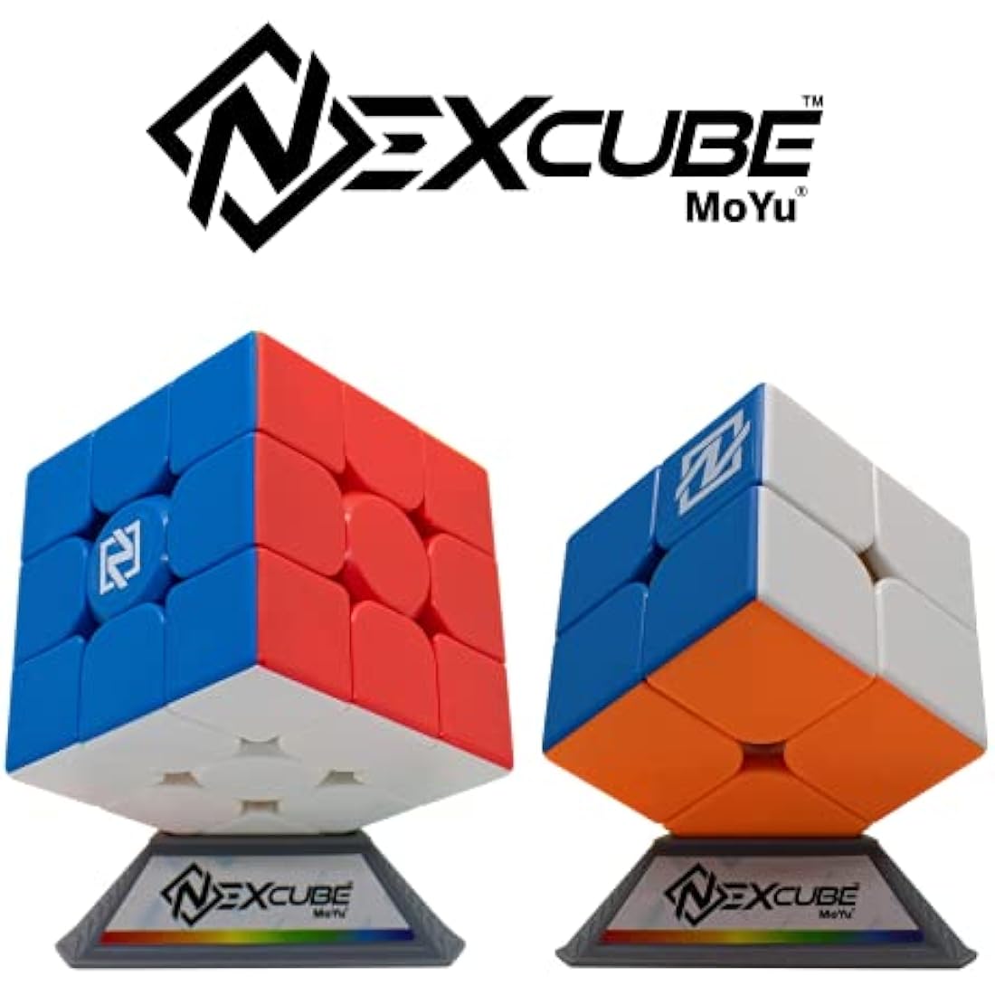 Nexcube Speed Cube Set | 3x3 and 2x2 Stickerless Brain Teaser Puzzles