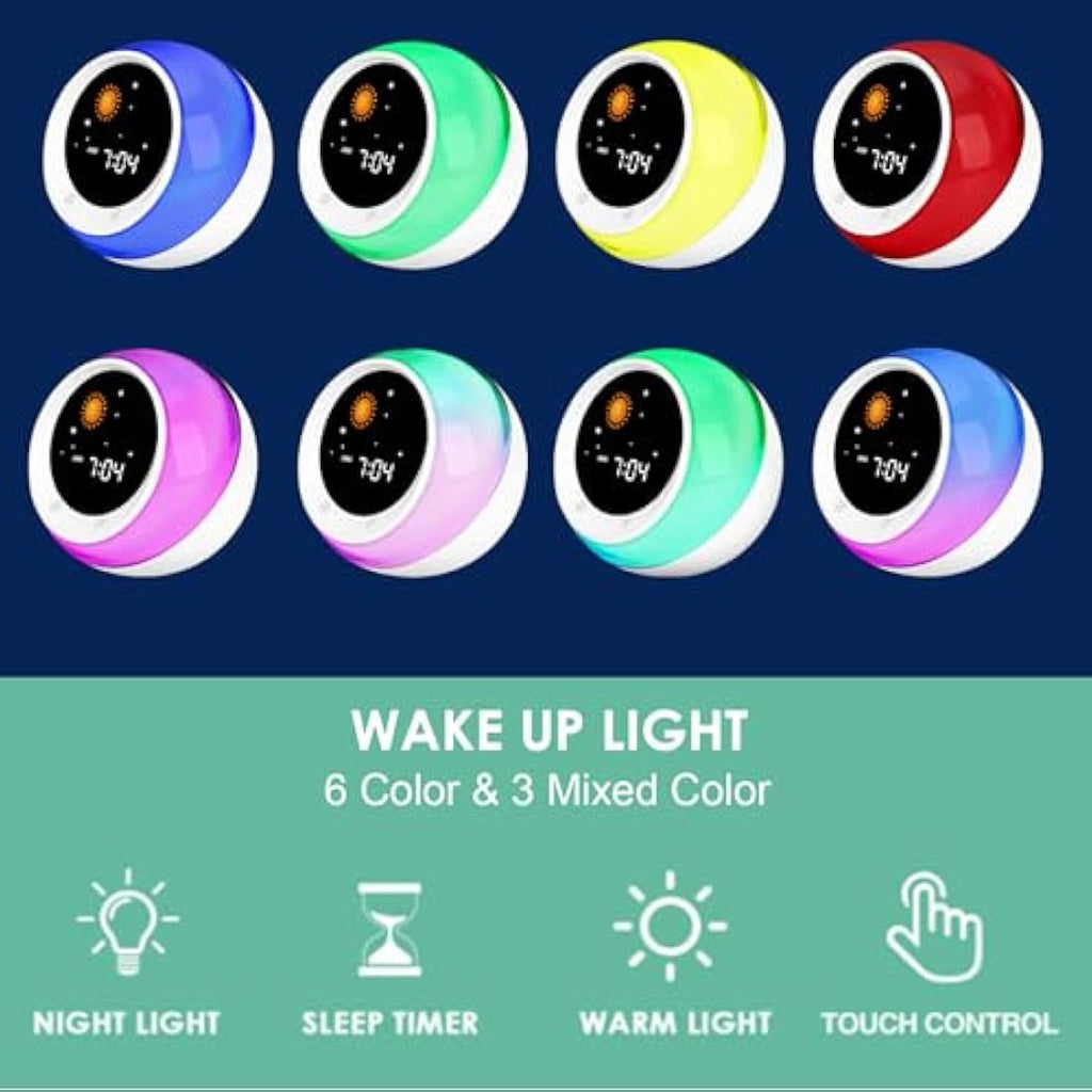 I·CODE Kids Alarm Clock | Sleep Trainer & Sound Machine Night Light