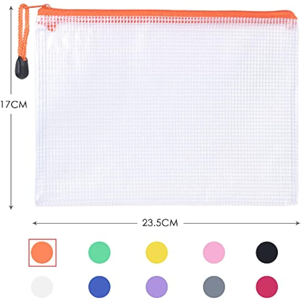 Vicloon A5 Mesh Document Wallets | 10Pcs Waterproof Zipper File Bags