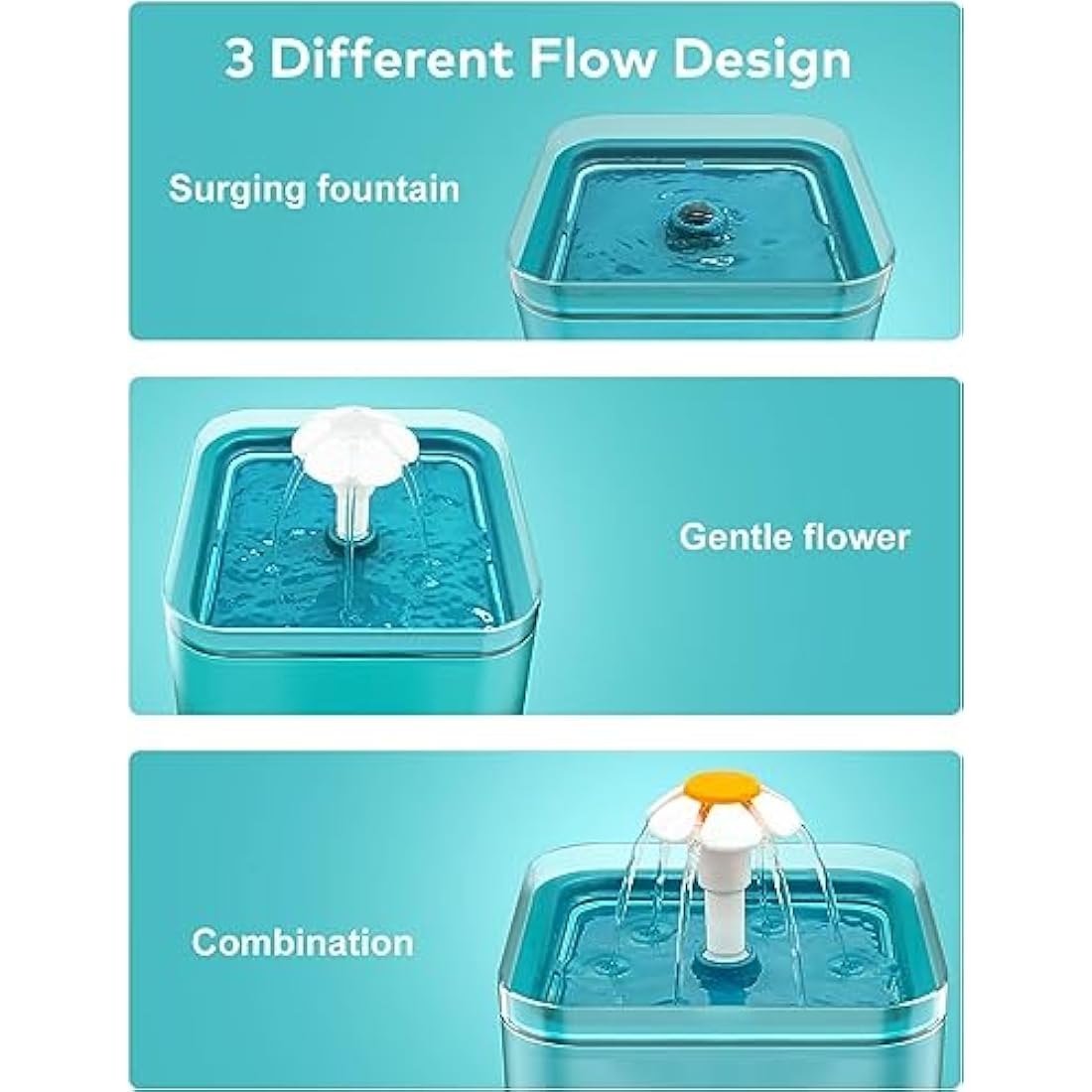 AONBOY Cat Water Fountain - 2L Automatic Pet Dispenser with 6 Filters