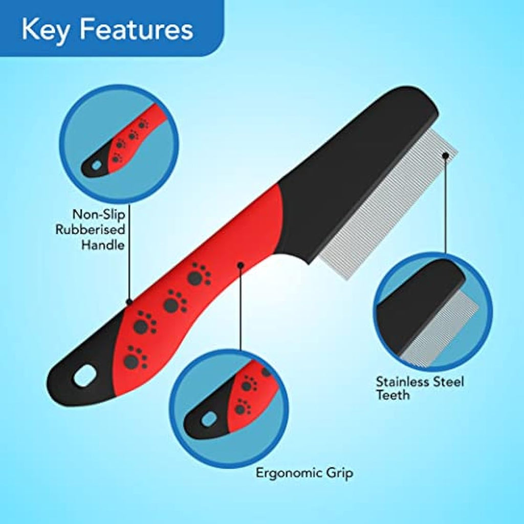 Flea Comb – Ergonomic Pet Grooming Tool for Cats & Dogs