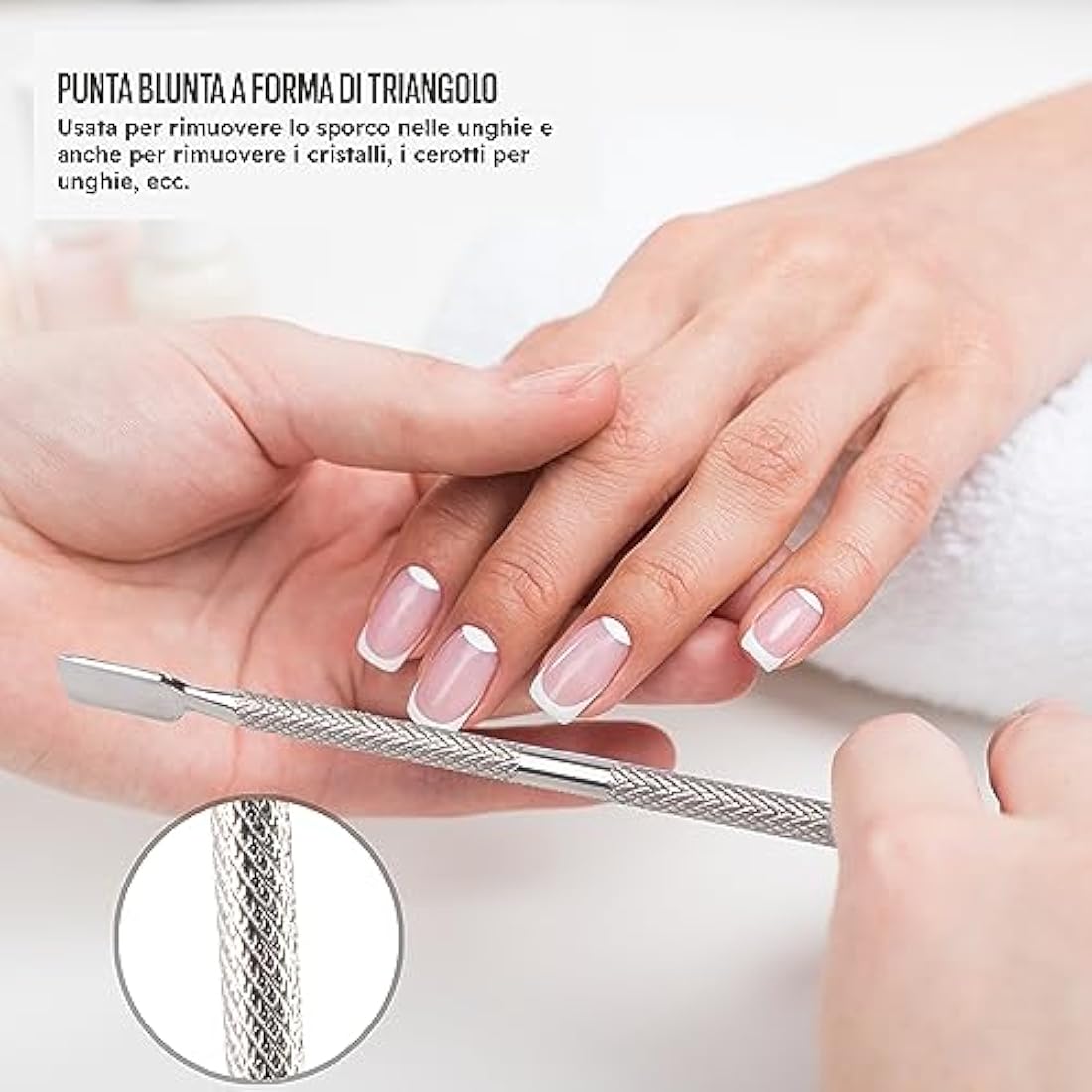 Armiz Stainless Steel Cuticle Pusher | Dual Head Gel Nail Scraper Tool