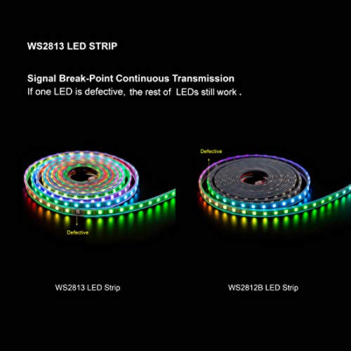 BTF-LIGHTING WS2813 RGB LED Strip Light | 16.4ft 300 Pixels IP67 Waterproof