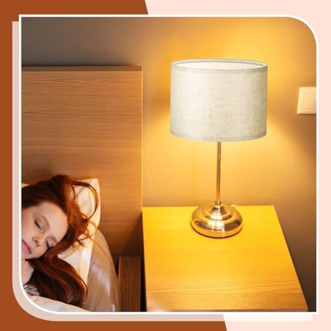 Weewooday Linen Drum Lampshades with E27 to E14 Adapters, 4 Pack – Taupe